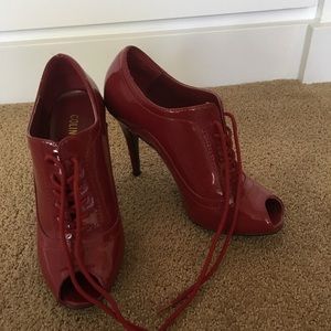 Peep Toe Lace Up Heels